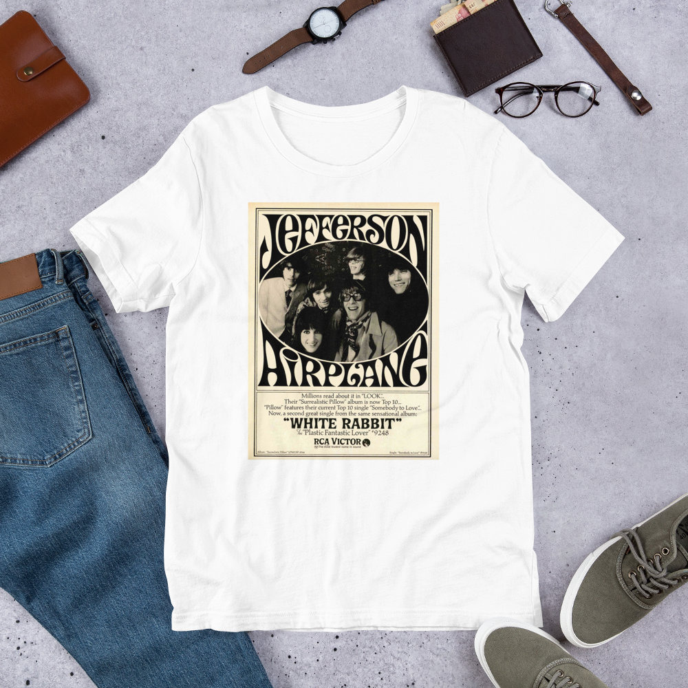 Jefferson Airplane T-shirt: White Rabbit Psychedelic Rock Tee - Etsy