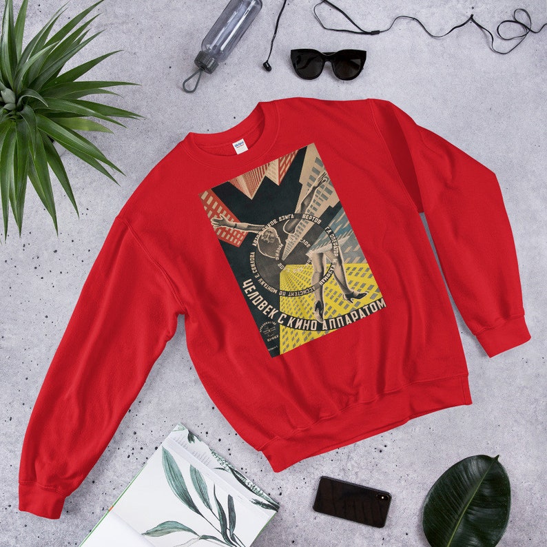 RUSSIAN VINTAGE POSTER Sweatshirt - Unisex Design 1920s Vladimir Georgii Stenberg Retro Vintage Propaganda Minimal Hoodie Artwork Futurism