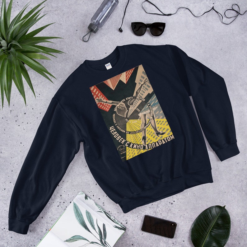 RUSSIAN VINTAGE POSTER Sweatshirt - Unisex Design 1920s Vladimir Georgii Stenberg Retro Vintage Propaganda Minimal Hoodie Artwork Futurism