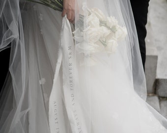 Custom Wedding Bouquet Tie/ Bridal Bouquet/ Bridal Wedding Bouquet Ribbon/ Wedding Flower/ Bouquet Wrap/ Personalized  Wedding Decor/ribbon