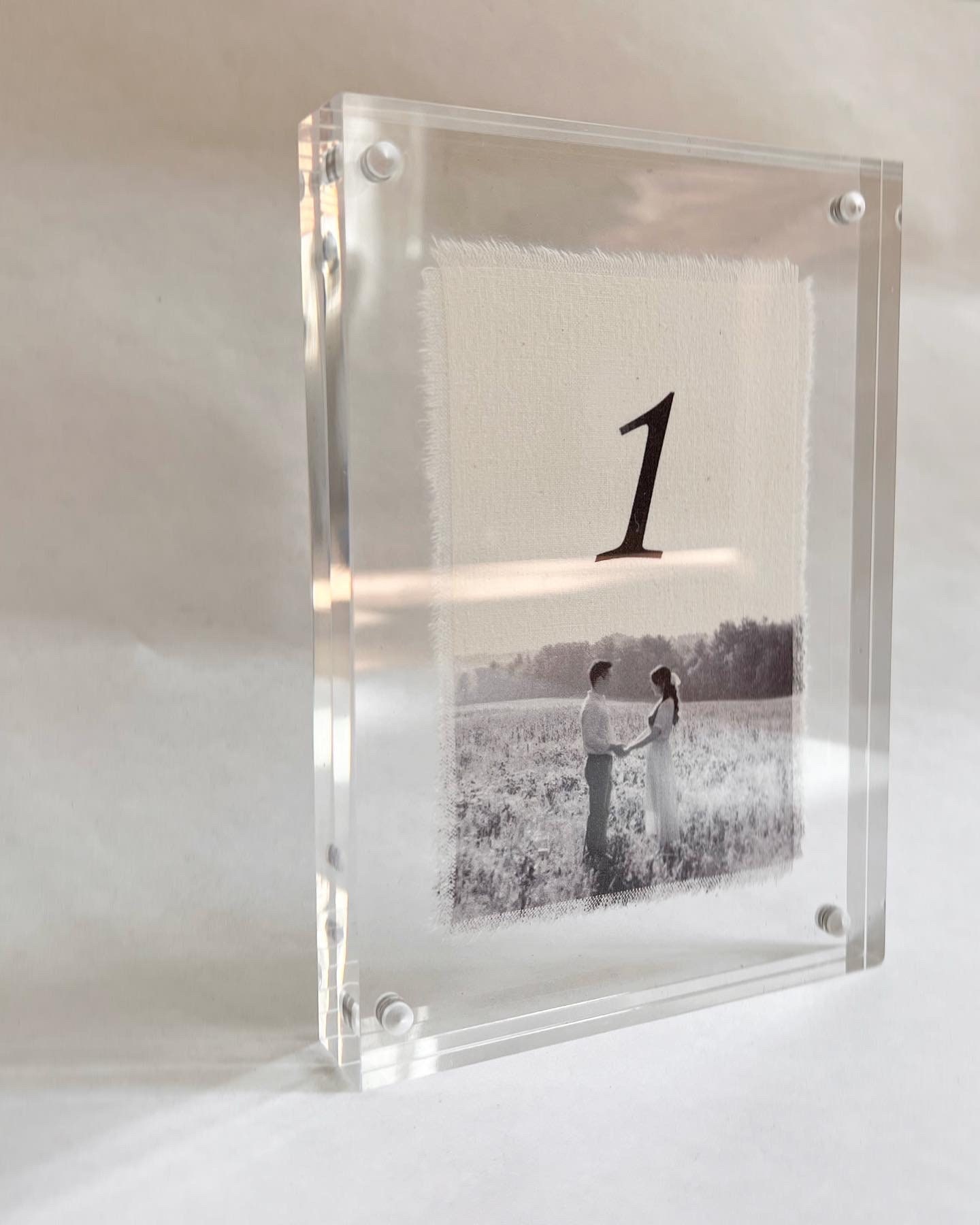 Custom Photo Fabric Table Number/ Wedding Table Number/ Reception Table Number/ Photo Fabric Sign/ Engagement Photo Table Number