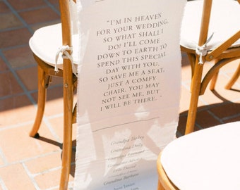 Personalized In Loving Memory Wedding Family Memorial Sign/Semi-custom Memorial Sign/ Fabric Sign/ Remembrance Sign/Linen Banner