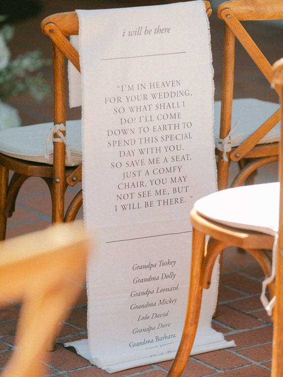 Personalized In Loving Memory Wedding Family Memorial Sign/Semi-custom Memorial Sign/ Fabric Sign/ Remembrance Sign/Linen Banner