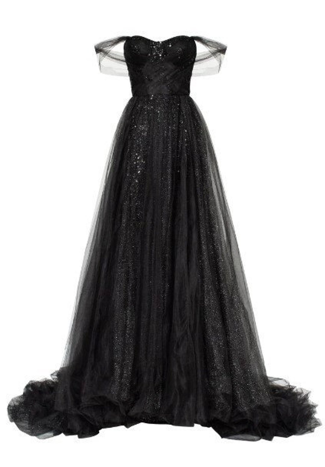Black off Shoulder Long Tulle Dress Tulle Dress Black Prom - Etsy
