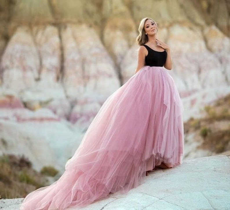 Long Fluffy Tulle Skirt With Train Long Tulle Skirt for Etsy