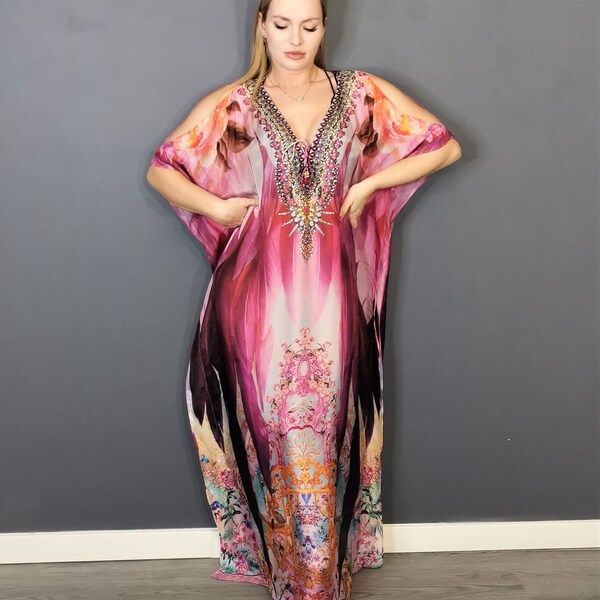 Pink Blush Ikat Sumba Short Kaftan