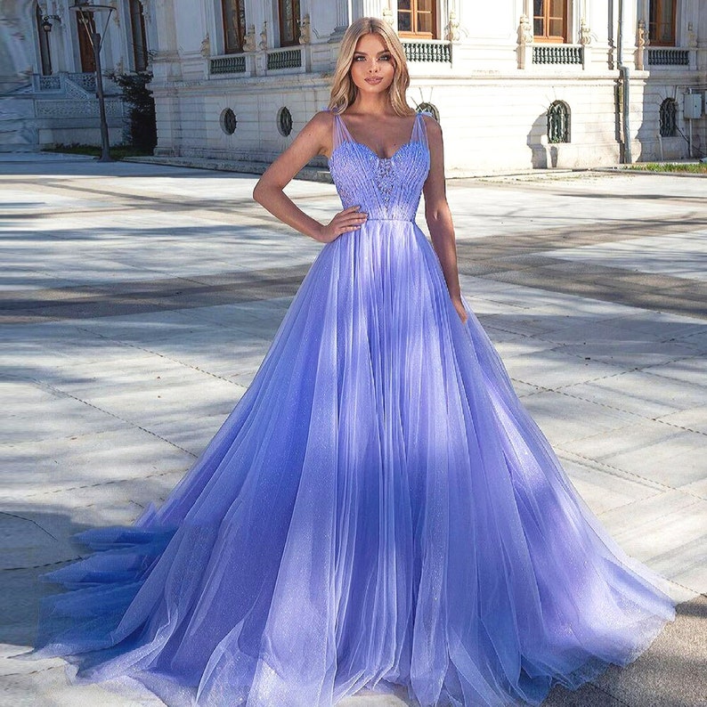 Lavender Beaded Gown main image 1