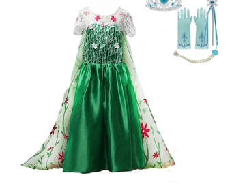 anna frozen dress green
