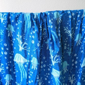47x47 Bamboo Organic Cotton Baby Swaddle Summer Blanket Silky Soft/Stroller Blanket/Nursing Cover/Baby Gift - ocean jellyfish