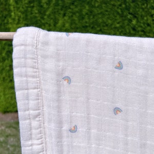 47x47 4-Layer Bamboo Organic Cotton Toddler/baby Summer Blanket / Blanket for AC room/ Silky Soft/Baby Gift - rainbow