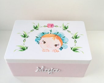 Personalised baby Keepsake box, Personalized Wooden Memory Box, Baby girl keepsake box, New Baby Gift, Christening Gift , Baby Shower gift