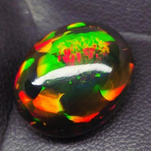15.10 cts Smoked Welo  Black Opal Gemstone, Oval Shape Black Opal Stone, Multi Fire Opal Cabochon, Black Opal For Jewelry Grade