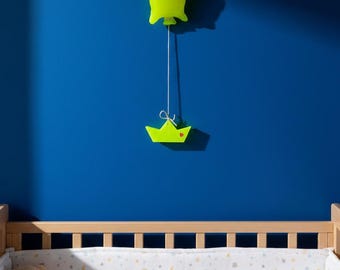 Decoración de pared Globo Estrella Resina Fluorescente Amarillo Escultura Colgante Pop Art Regalo para Nacimiento Bautismo Dormitorio Infantil