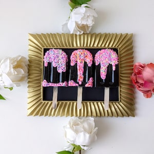 Black popsicle wall art, 3D resin wall decor, ice cream art, pop art sculpture, maximalist art funky food, pop art, resin melted popsicle