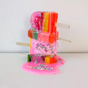 Neon Pop Art, IJslolly Sculptuur, 3D Sculptuur, Hars IJslolly Beeld Funky Hars Sculptuur IJs, Display Voedsel Replica