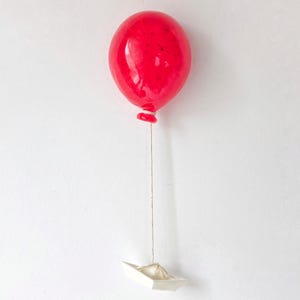Hanging balloon, fluorescent decoration, fluorescent red balloon, Hanging on wall creative resin balloon, pop art, children gift new born