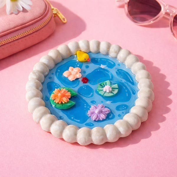 Jewelry Dish Colorful Home Decor Funky Trinket Tray Dopamine Desk Decor Gift, Trinket Dish Colorful, Pop Art Decor Duck Pond