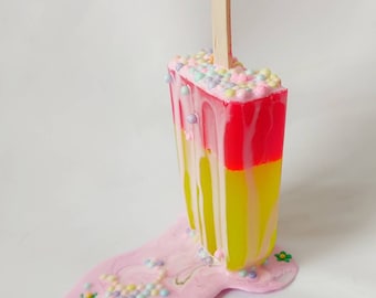 Neon Pop Art, pop art sculpture, desk pop art, home decoration, resin popsicle sculpture