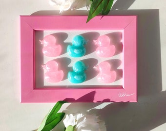 Ducks sculpture painting - pop 3D art decoration to stand, pop art, rubber duckies, pop art mobile sculpture, funky pop decor, RUBBER DUCKS