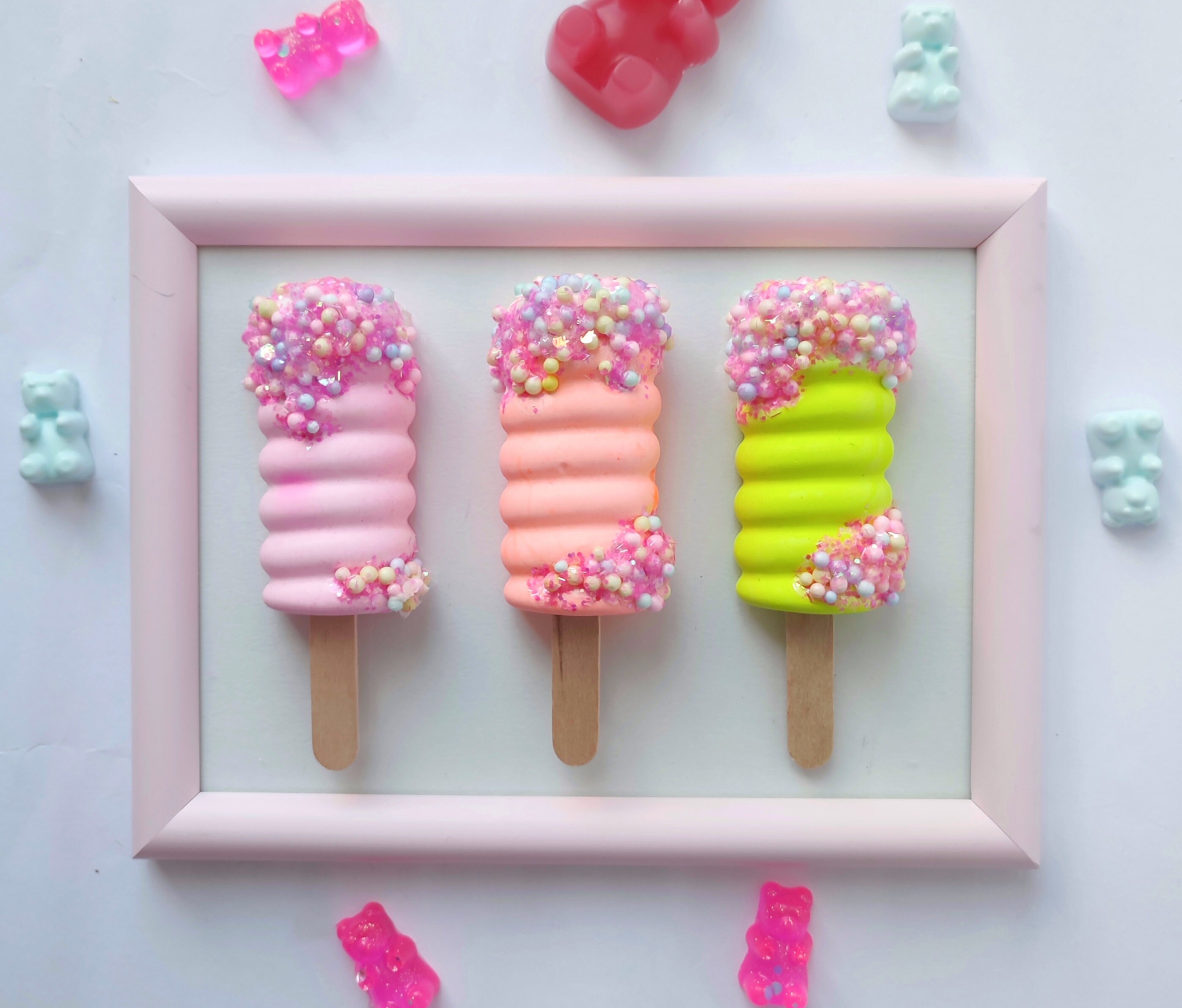 DIY Acrylic Cakesicle Sticks Gradient Ice Cream Stick Soft Durable
