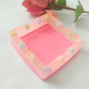 Pastel stars bears ashtray, original ashtray, pop art, resin stars, home decoration, cute kawaii pop ashtray, kawaii stars ashtray, pastels