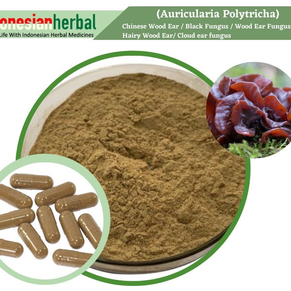 Capsula di puro orecchio di legno cinese/fungo dell'orecchio di legno (Auricularia Polytricha) 600 mg integratore di erbe fresche biologiche per aiutare a migliorare la respirazione