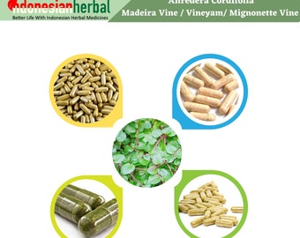 Capsule Of Madeira Vine / Vineyam Mignonette Vine / Binahong (Anredera Cordifolia) 600 mg Pure