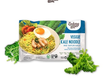 76 gr Veggie Noodle Gluten Free - Curly Kale ( Brassica oleracea ) Extra Fiber / Egg Free / Natural Ingredients / No Frying Process