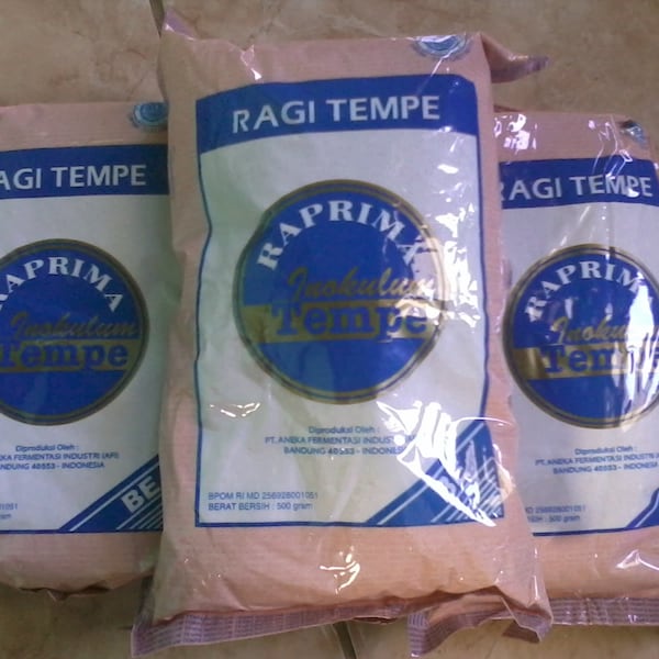 Tempeh Starter Yeast Ragi Inokulum RAPRIMA Rhizopus Oligosporus How To Make Indonesian Homemade Tempe Indonesia