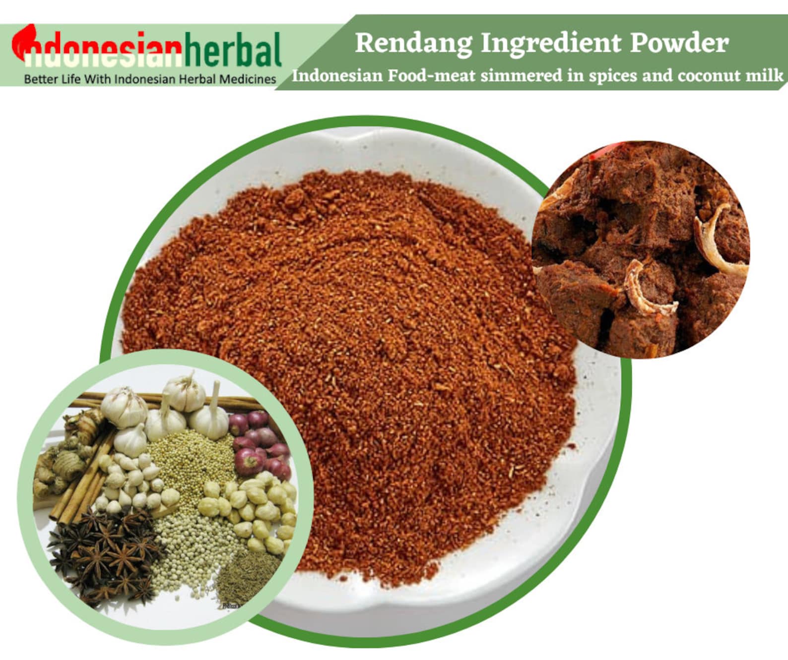 250gr Rendang Seasoning Powder Indonesian Food Halal Meat Simmered in
