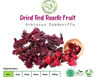 Dried Red Roselle Fruit Dry Hibiscus Sabdariffa Premium Organic Herbs Spices/  Fresh /  Pure /  Infused tea