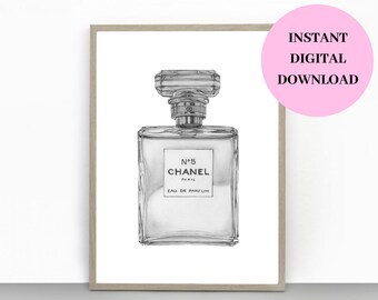 Coco Chanel Print Chanel Perfume Printable Coco Chanel Etsy