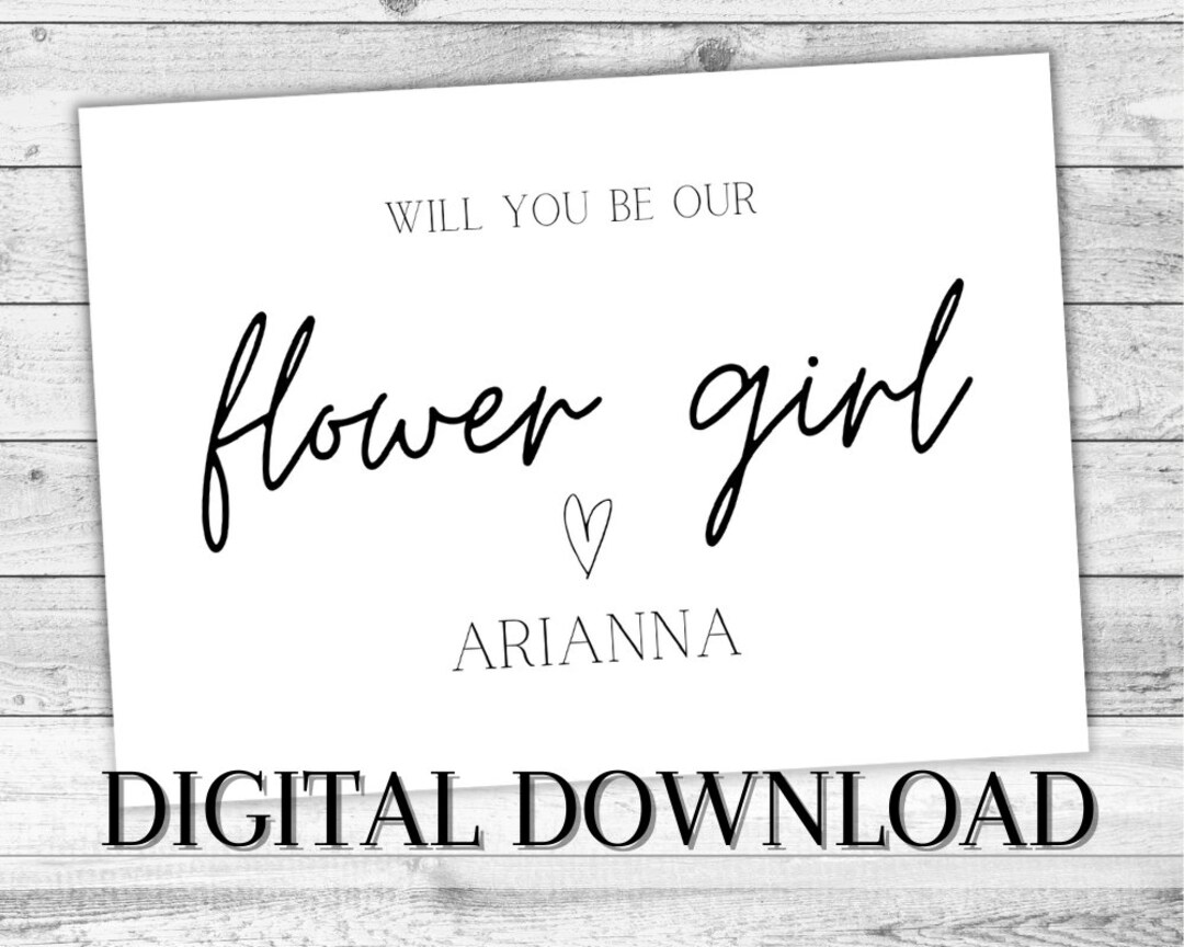 Personalised Flower Girl Proposal DIGITAL Card. Will You Be Our Flower