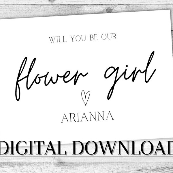 Personalised Flower Girl Proposal DIGITAL card. Will You Be Our Flower Girl Printable Gift. DIGITAL DOWNLOAD Wedding Card