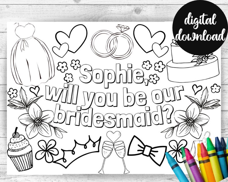 Will You Be My Flower Girl DIGITAL Colouring Page. PRINTABLE | Etsy