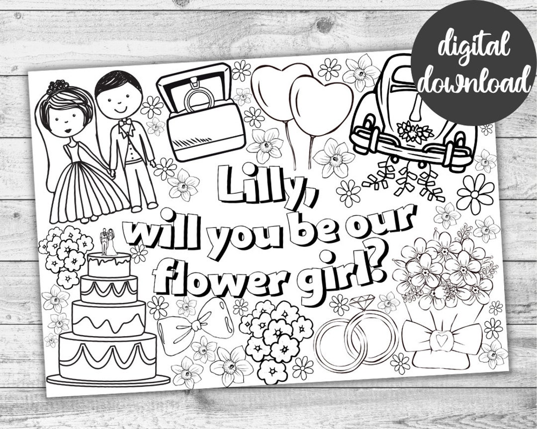 Will You Be My Flower Girl Printable Colouring Page. Will You Be My ...