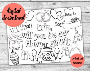 Will You Be My Flower Girl DIGITAL Colouring Page. PRINTABLE | Etsy