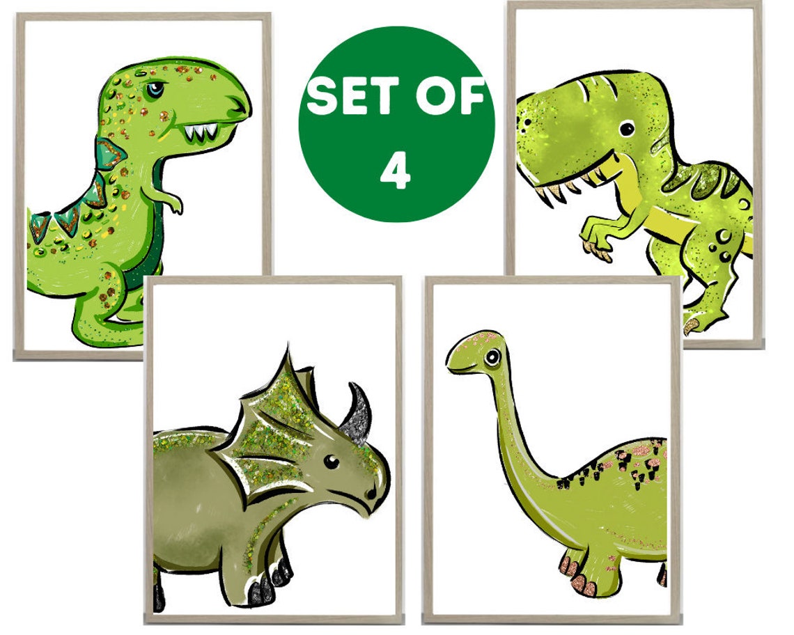Dinosaurier-Druck-Set für Jungen Schlafzimmer. Kleine Jungen | Etsy
