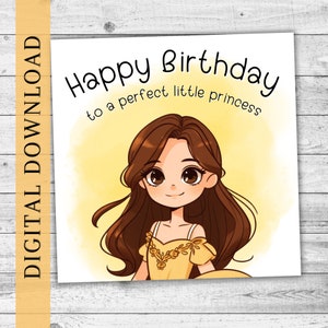 Alles Gute zum Geburtstag kleine Prinzessin Geburtstagskarte. Sofortige Digitale Karte. Süße Tochter, Enkelin Geburtstagsgeschenk. Digitaler PNG PDF Download
