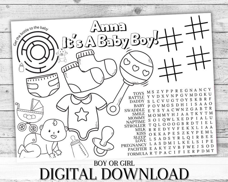 Digital Baby Shower Games. New Baby DIGITAL Announcement. Baby Shower