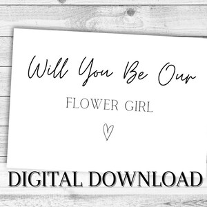Flower Girl Proposal DIGITAL card. Will You Be Our Flower Girl Printable Gift. INSTANT DOWNLOAD Wedding Card