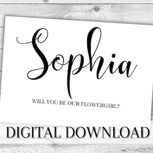 Personalised Flower Girl Proposal DIGITAL card. Will You Be Our Flower Girl Printable Gift. INSTANT DOWNLOAD Wedding Card