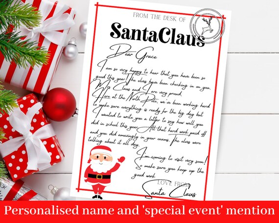 Personalised and Editable Letter From Santa and Nice List