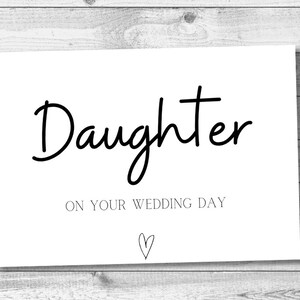 Para minha filha no cartão DIGITAL do dia do seu casamento. Cartão de filha para presente para impressão. DOWNLOAD INSTANTÂNEO Cartão de Casamento