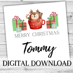 Tarjeta DIGITAL de Navidad personalizada. Lindo hijo hija hijo regalo imprimible. DESCARGA INSTANTÁNEA Saludo de Temporadas
