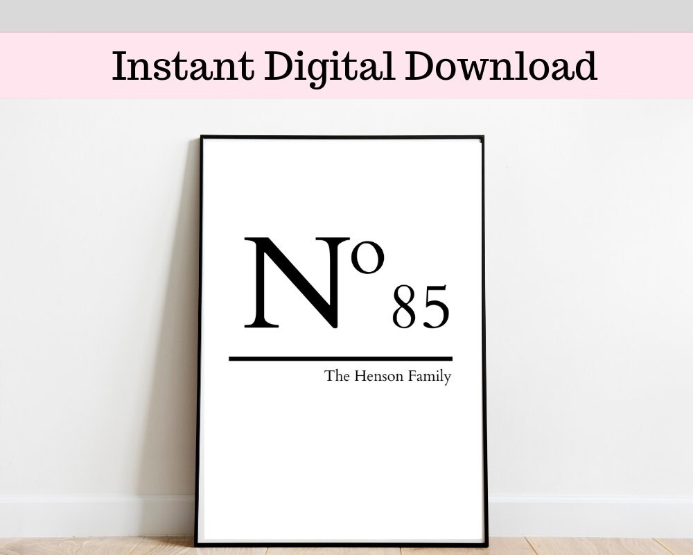 personalised house number print personalised family etsy