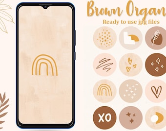 15 Instagram Highlight Covers | Brown Organic Highlight Covers | Boho Instagram Highlights | Business Highlight Covers