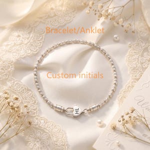 Fotledsarmband för kvinnor i 925 sterlingsilver - Personlig initialkedja på 2 mm - Brudtärnegåvor