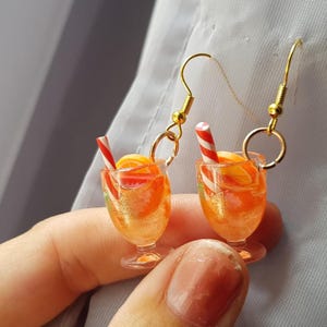 Ohrringe, 3D,Cocktail,orange, Spritz Orange Ohrringe,Cocktail Orange Ohrringe,spritz orange,