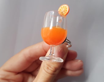 Bague Aperol, bague, 3D, Aperol, Aperol Spritz, réglable, orange